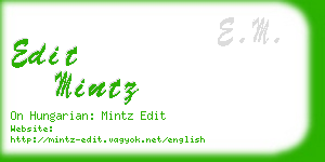 edit mintz business card